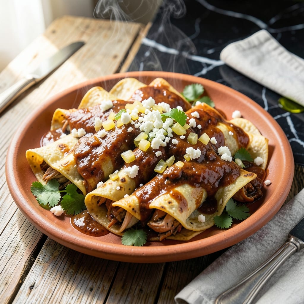 Authentic Mexican Chicken Enchilada Recipe: Homemade Sauce and Cheese Perfection