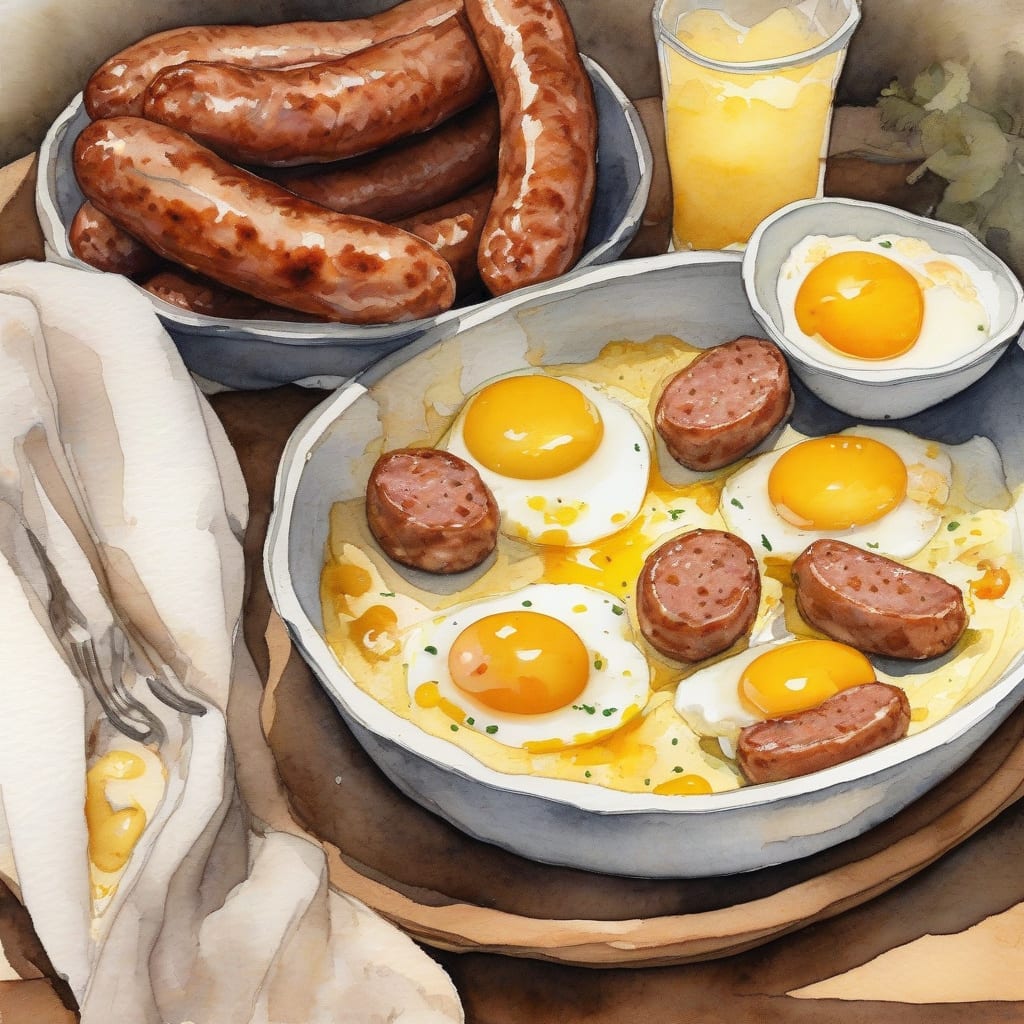 salchicha con huevo recipe