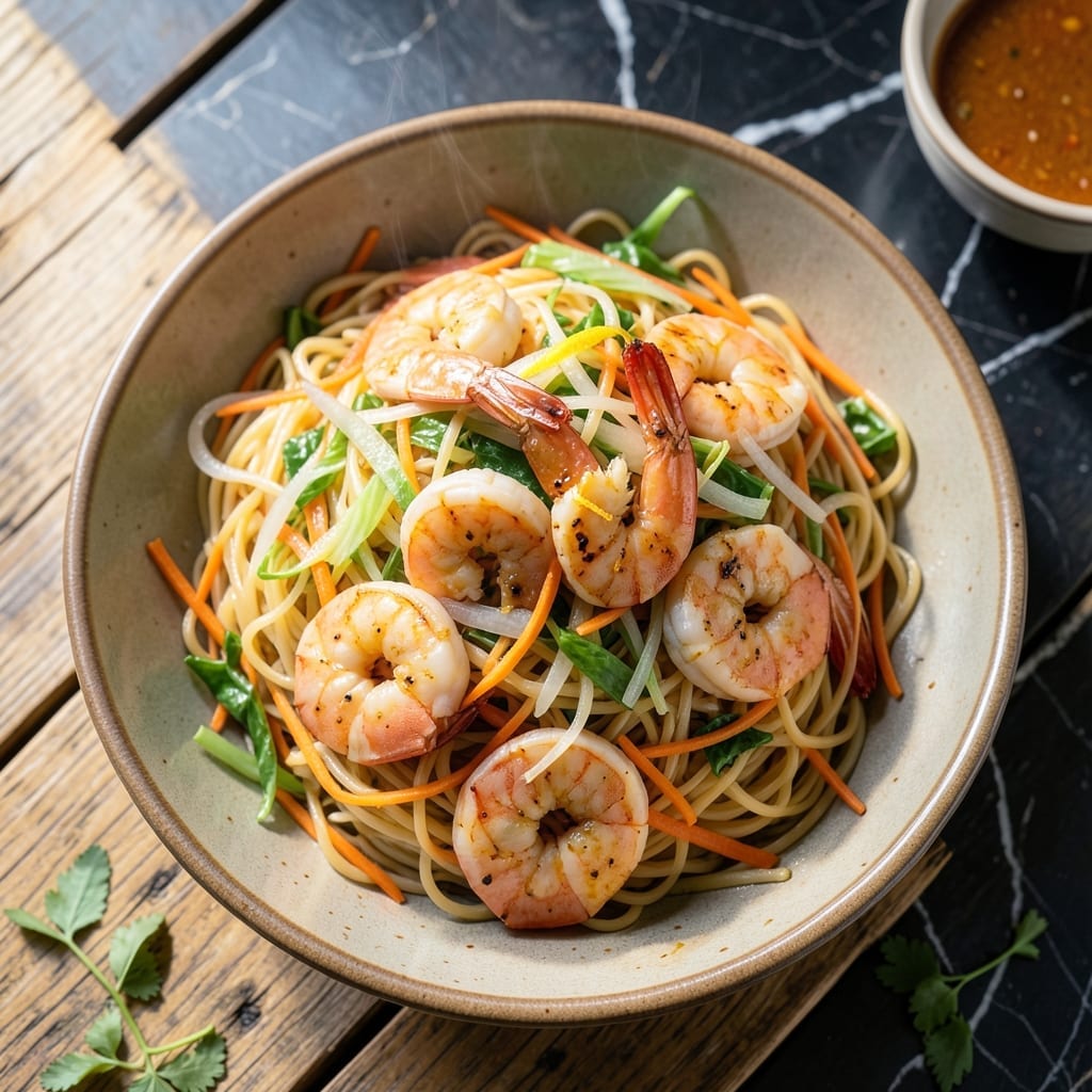 Filipino Pancit Recipe Shrimp: Stir-Fried Noodles with Plump Seafood
