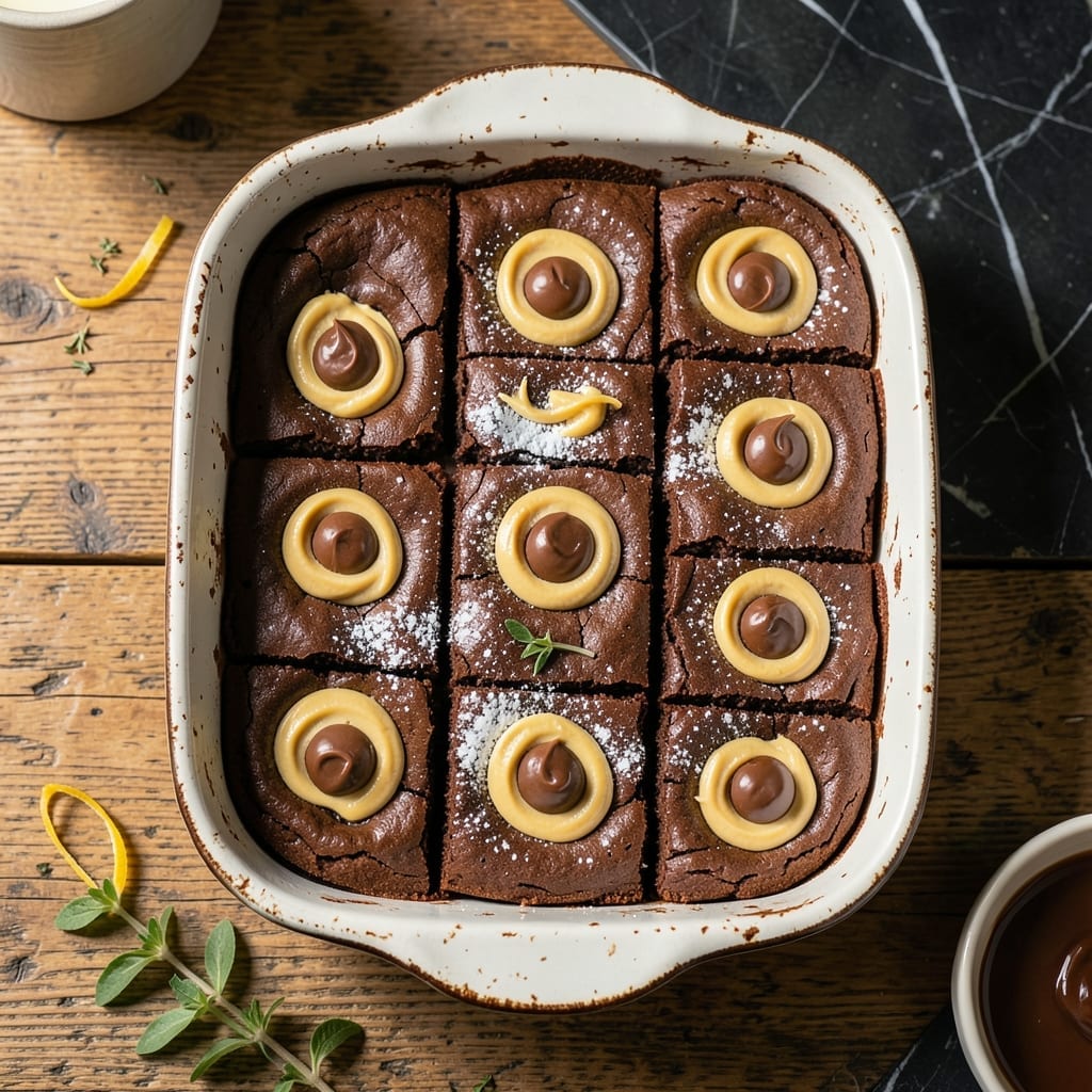 Recipe for Reese's Peanut Butter Brownies: Fudgy Base With Swirled Surprise