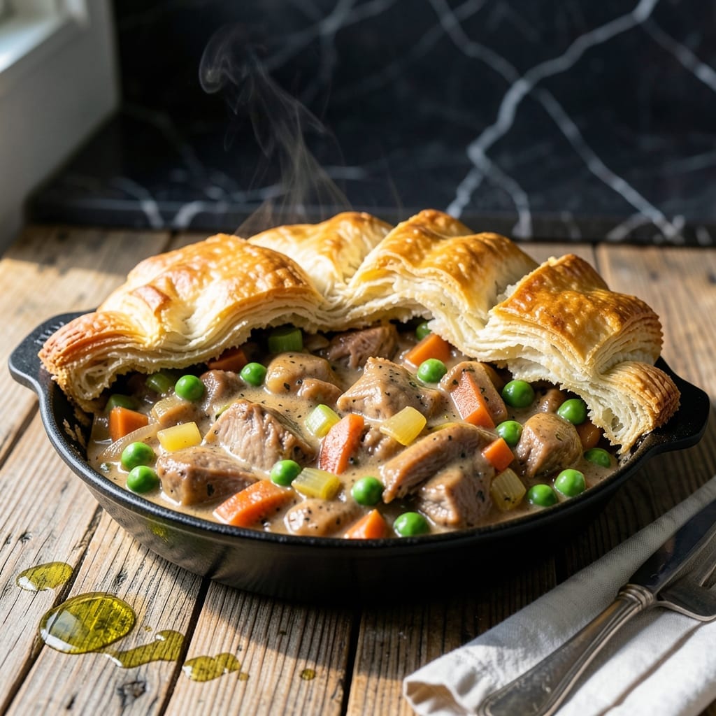 Old Fashioned Turkey Pot Pie Recipe With Biscuits: Golden Topped Comfort in a Bowl