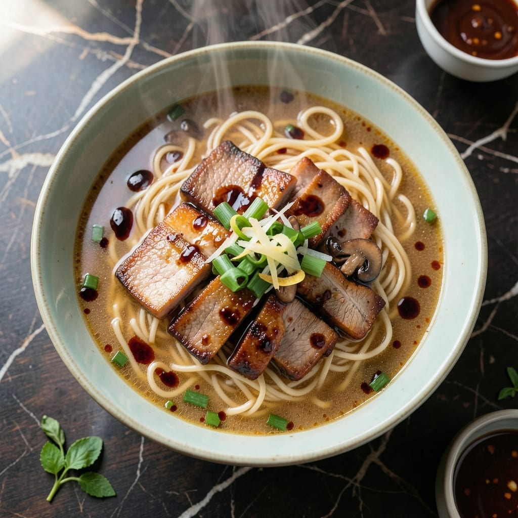 Chinese BBQ Pork Noodle Soup Recipe: Umami-Rich Broth With Tender Char Siu