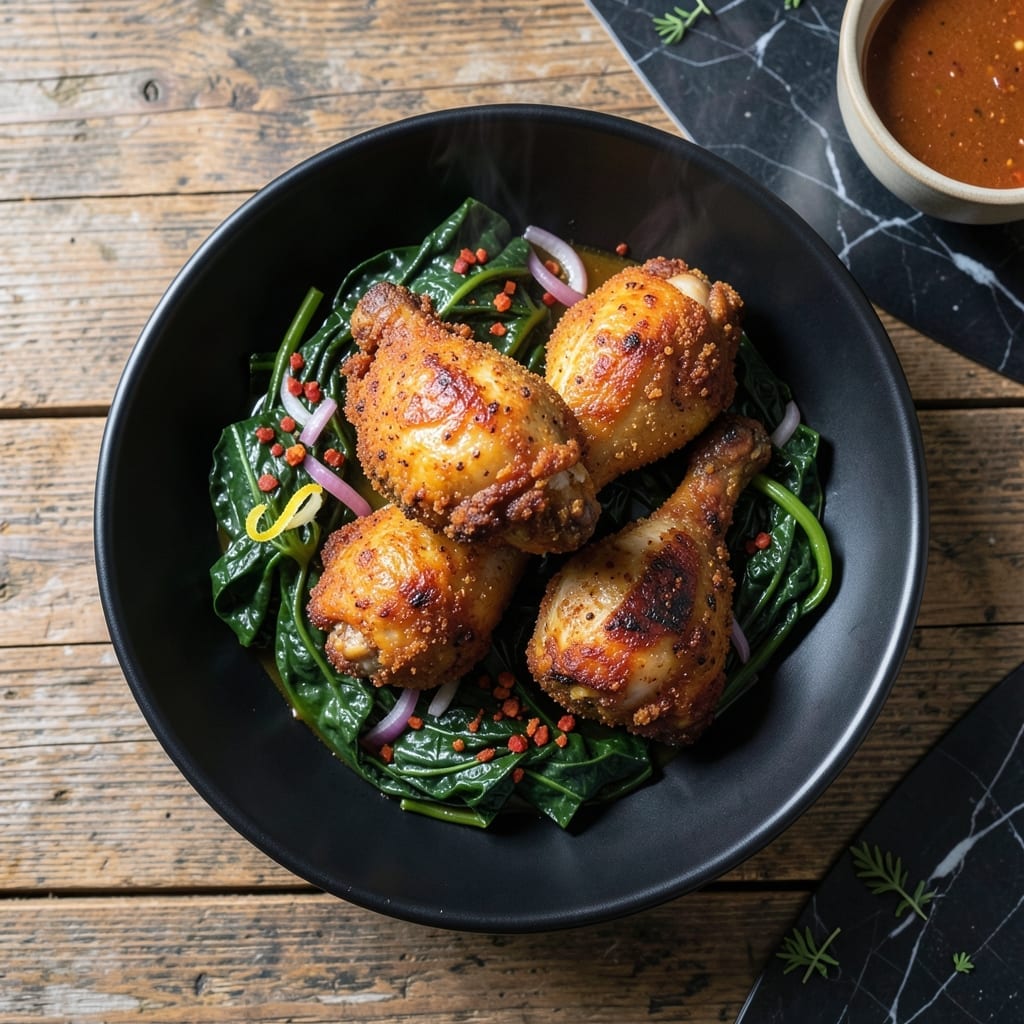 Recipe For Fried Chicken And Greens: Southern Comfort On One Plate