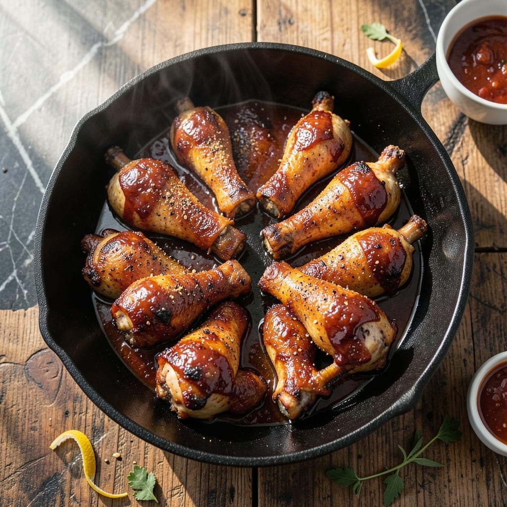 Oven Baked Barbecue Chicken Drumsticks Recipe: Sticky Glaze and Fall-Off-The-Bone Tenderness