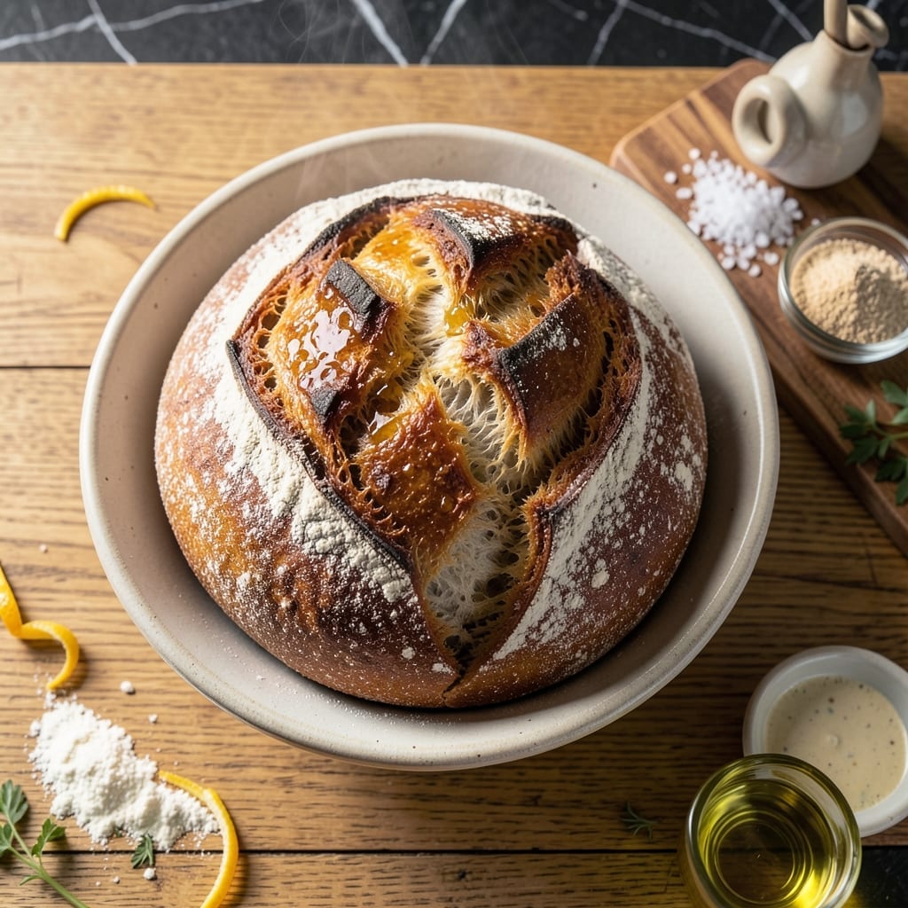 Bread Recipe for Bread: Artisan Loaf With Crusty Golden Exterior Bread Recipe for Bread: Artisan Loaf With Crusty Golden Exterior