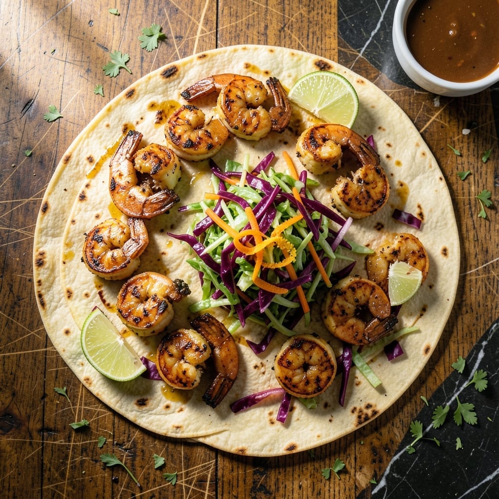 Grilled Shrimp Taco Recipe With Slaw: Smoky Chipotle Crème and Crunchy Cabbage