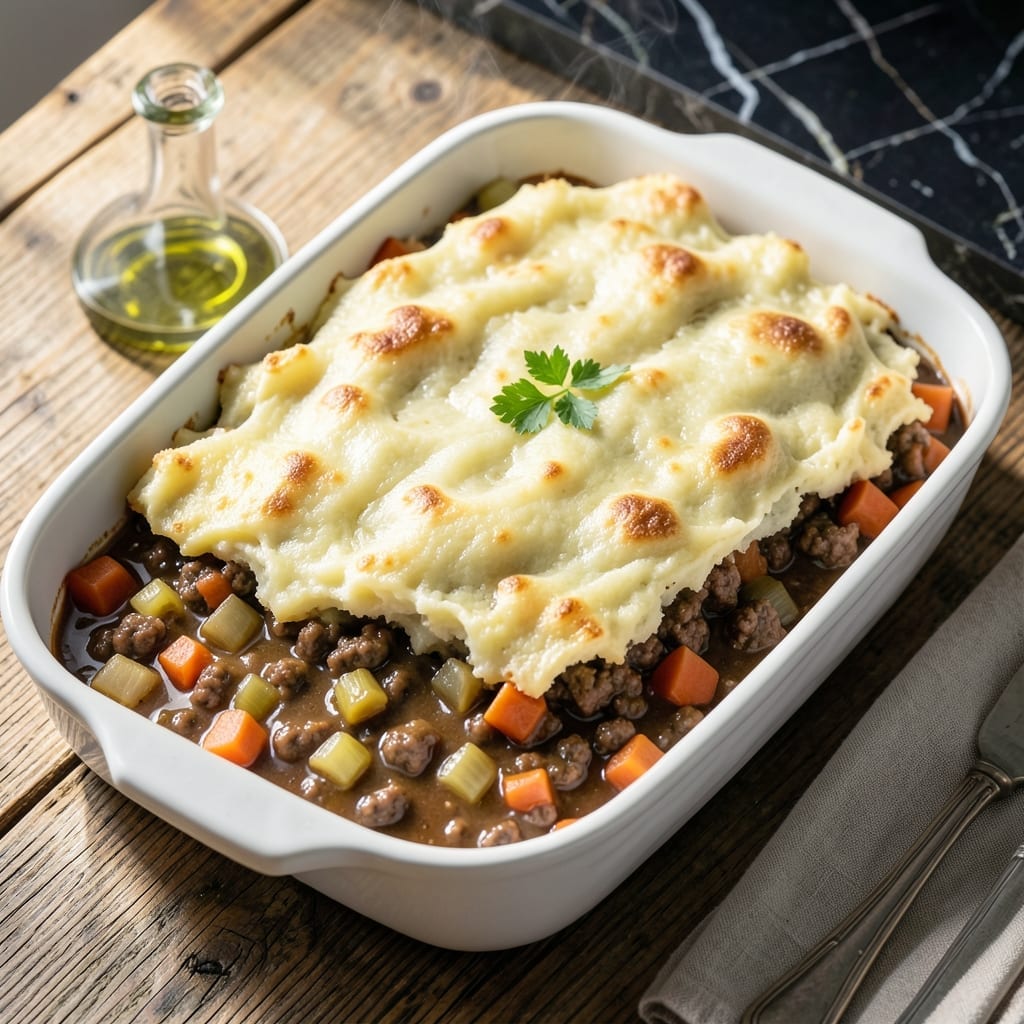 Cottage Pie Recipe With Gravy: Savory Beef Filling Under Golden Mash