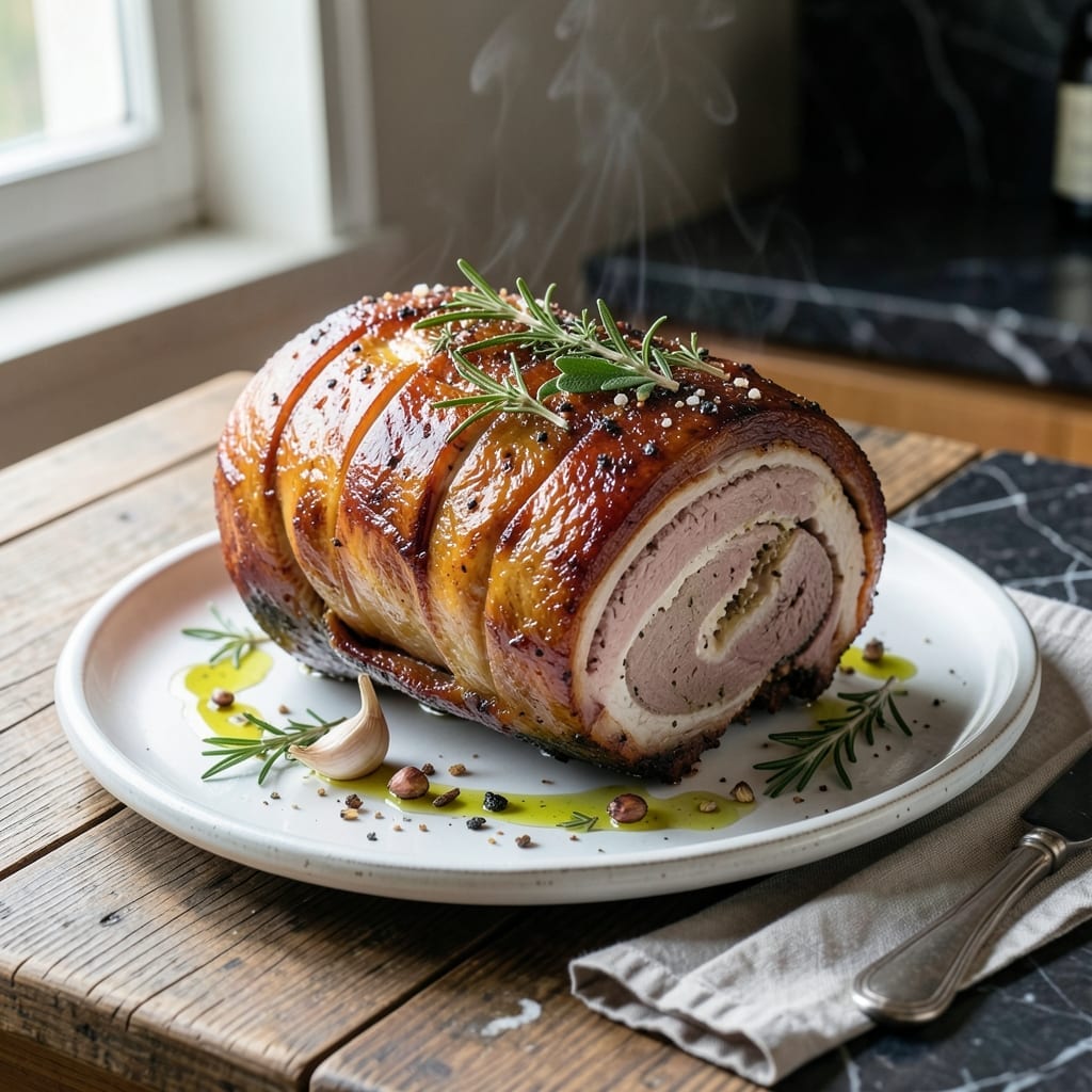 Italian Porchetta Recipe Pork Belly: Herb-Crusted Crispy Skin and Succulent Layers