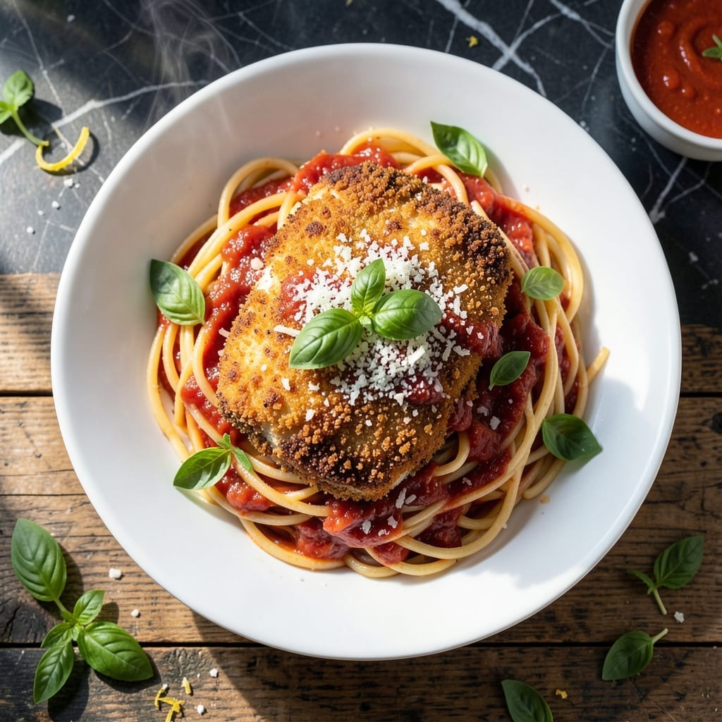 Recipe For Chicken Parmesan With Spaghetti: Classic Italian Comfort With Melted Cheese