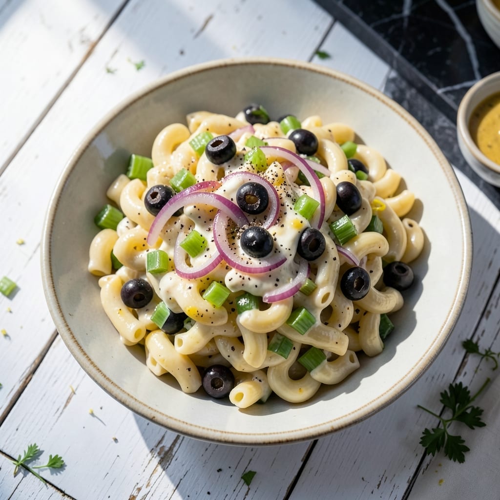 Macaroni Salad Recipe With Olives: Briny Crunch in Every Bite