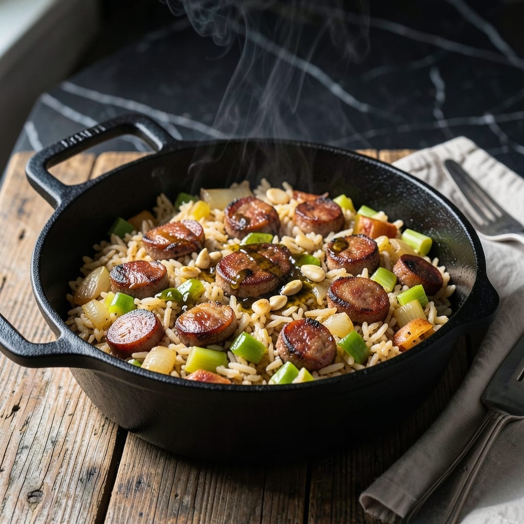 Easy Sausage Jambalaya Recipe No Shrimp: Smoky Andouille One-Pot Wonder