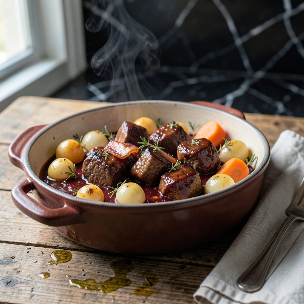 Julia Childs' Beef Bourguignon Recipe: French Country Stew with Wine-Infused Depth