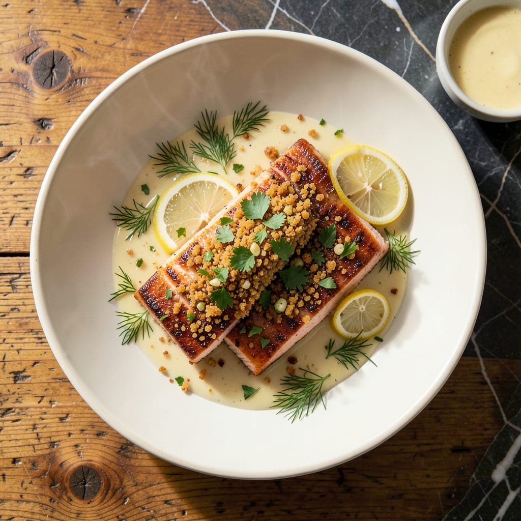 Salmon Recipe NYT Cooking: Garlic-Herb Crusted With Lemon Brightness