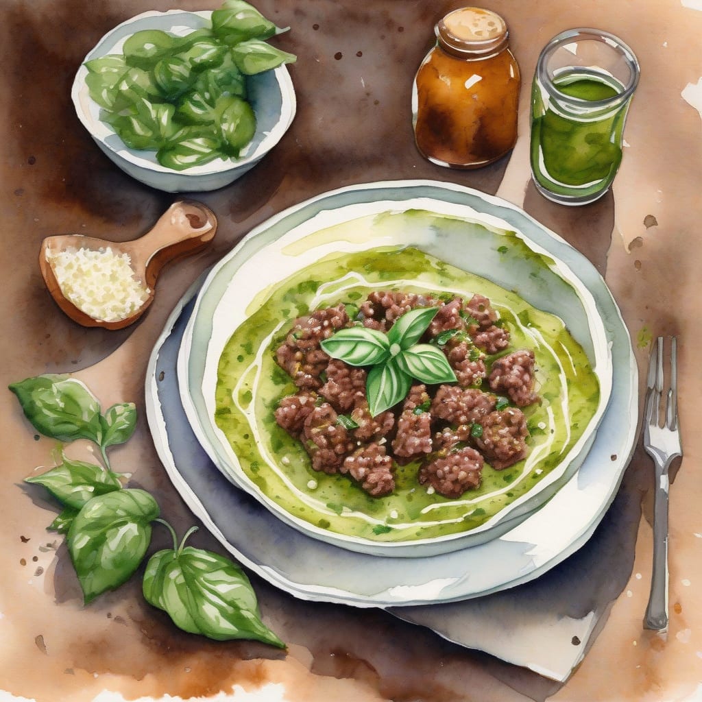 ground beef pesto recipe