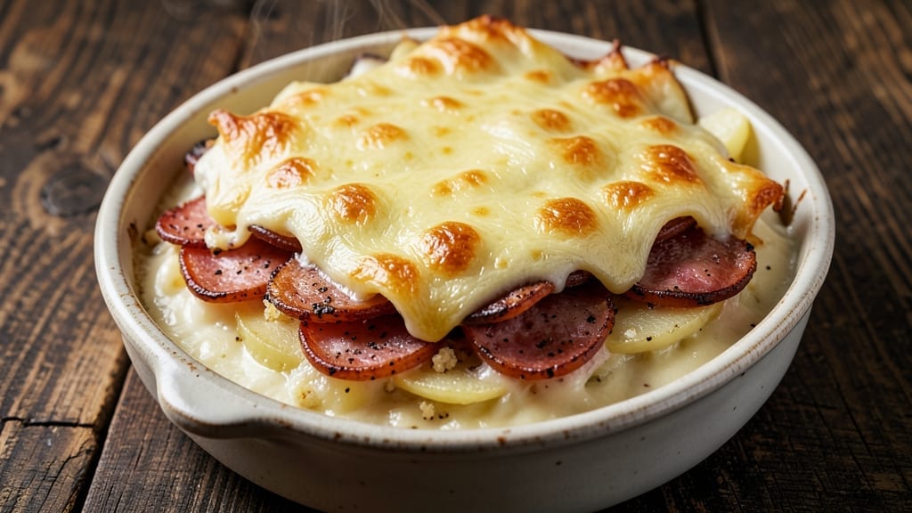Creamy Smoked Sausage and Potato Gratin