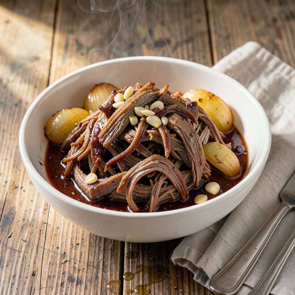 BBQ Shredded Beef Crock Pot Recipe: Set It and Forget It Savory Feast