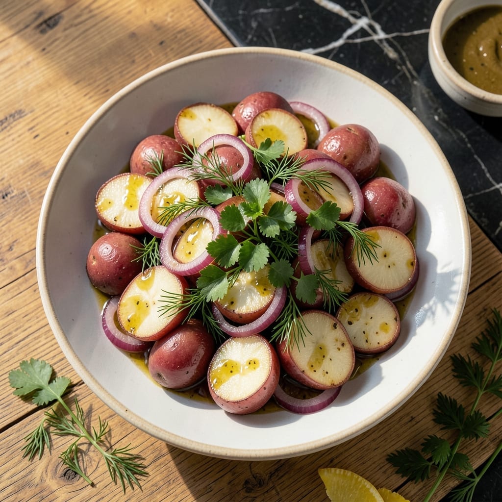 Recipe for Red Potato Salad No Mayo: Vinegar-Tossed Rustic Bite