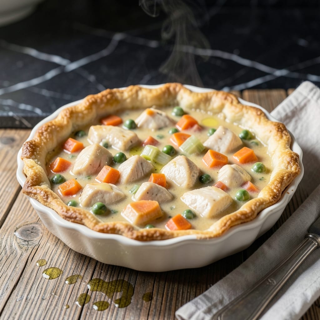 Homemade Chicken Pot Pie Recipe With Bisquick: Flaky Biscuit Topping Over Savory Filling