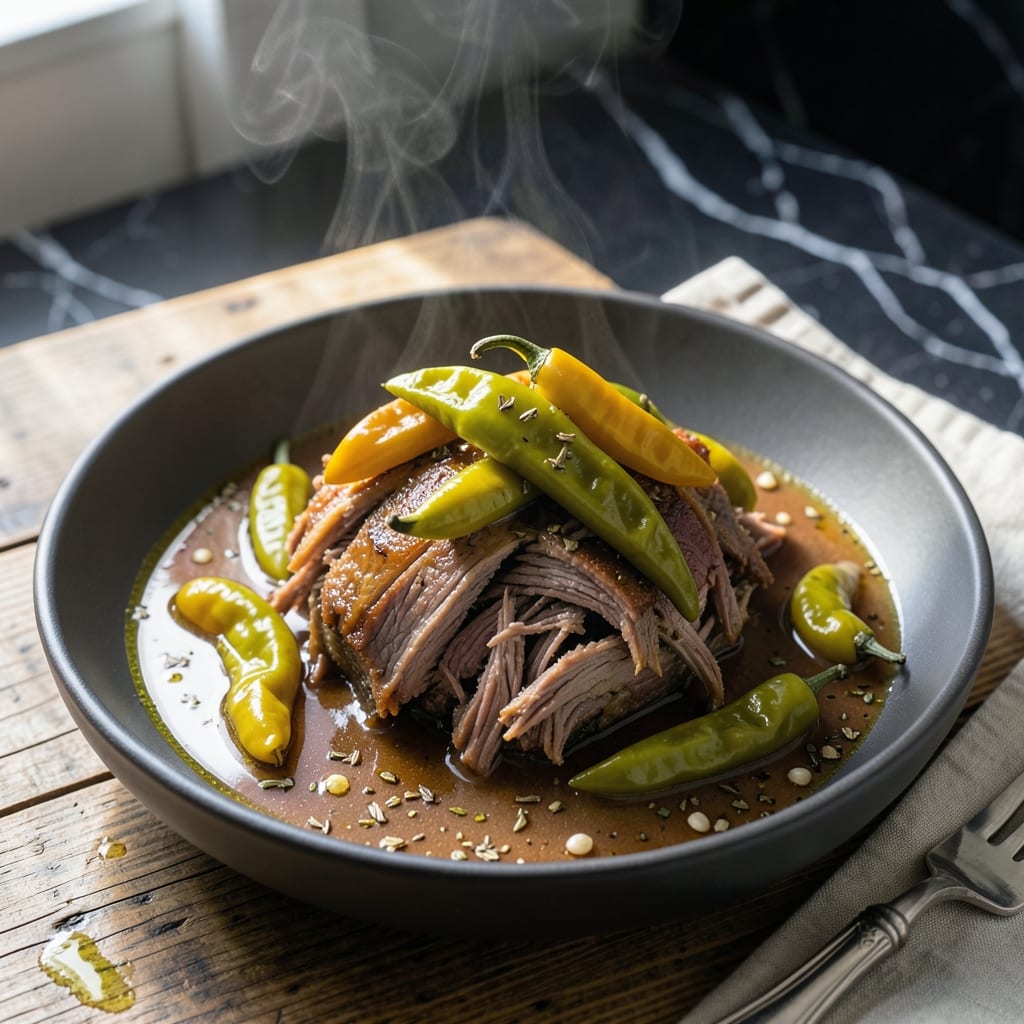 Italian Beef Recipe Slow Cooker Pepperoncini: Set-It-and-Forget-It Spiced Succulence