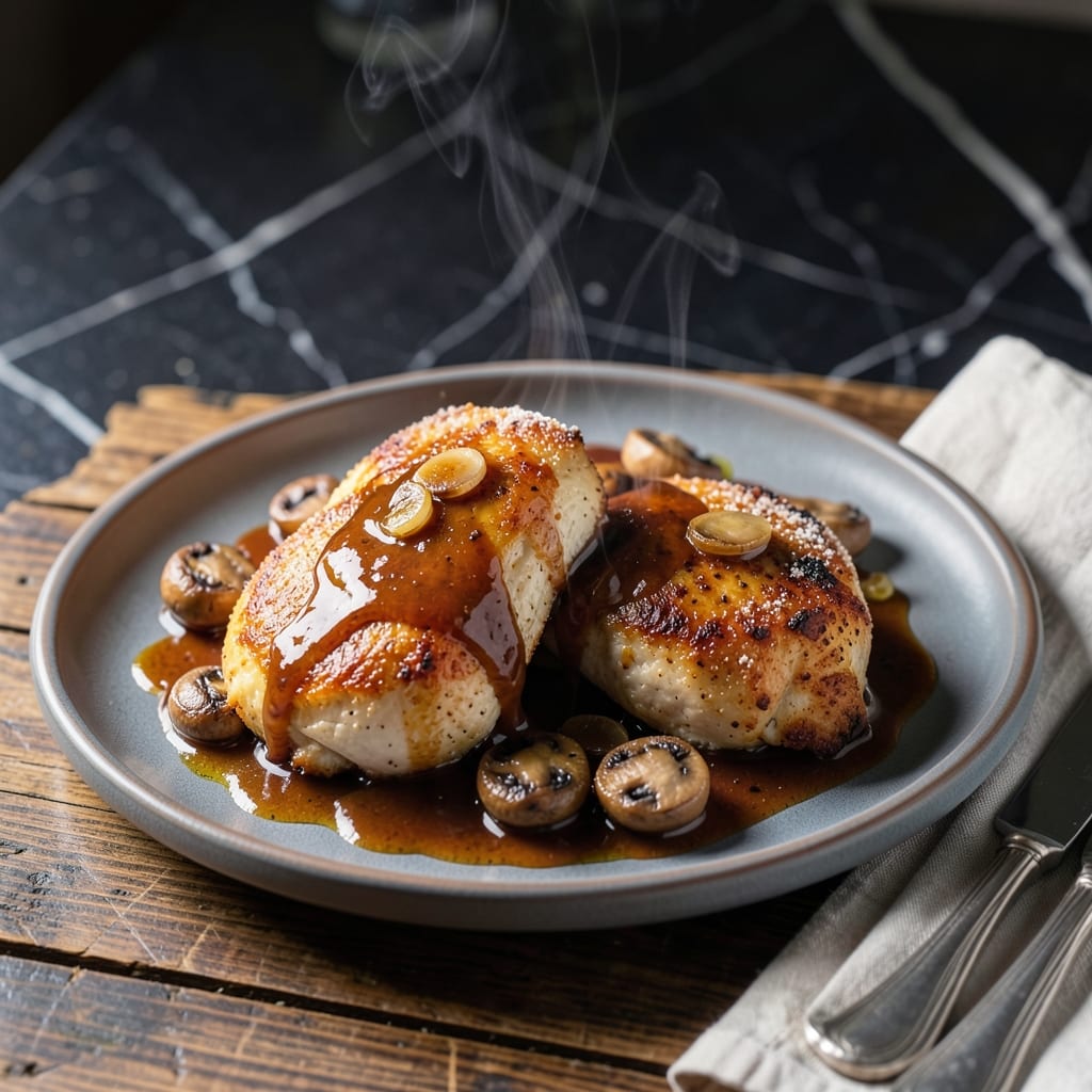 Recipe for Chicken Marsala Emeril: Bistro-Style Wine-Braised Eleganza