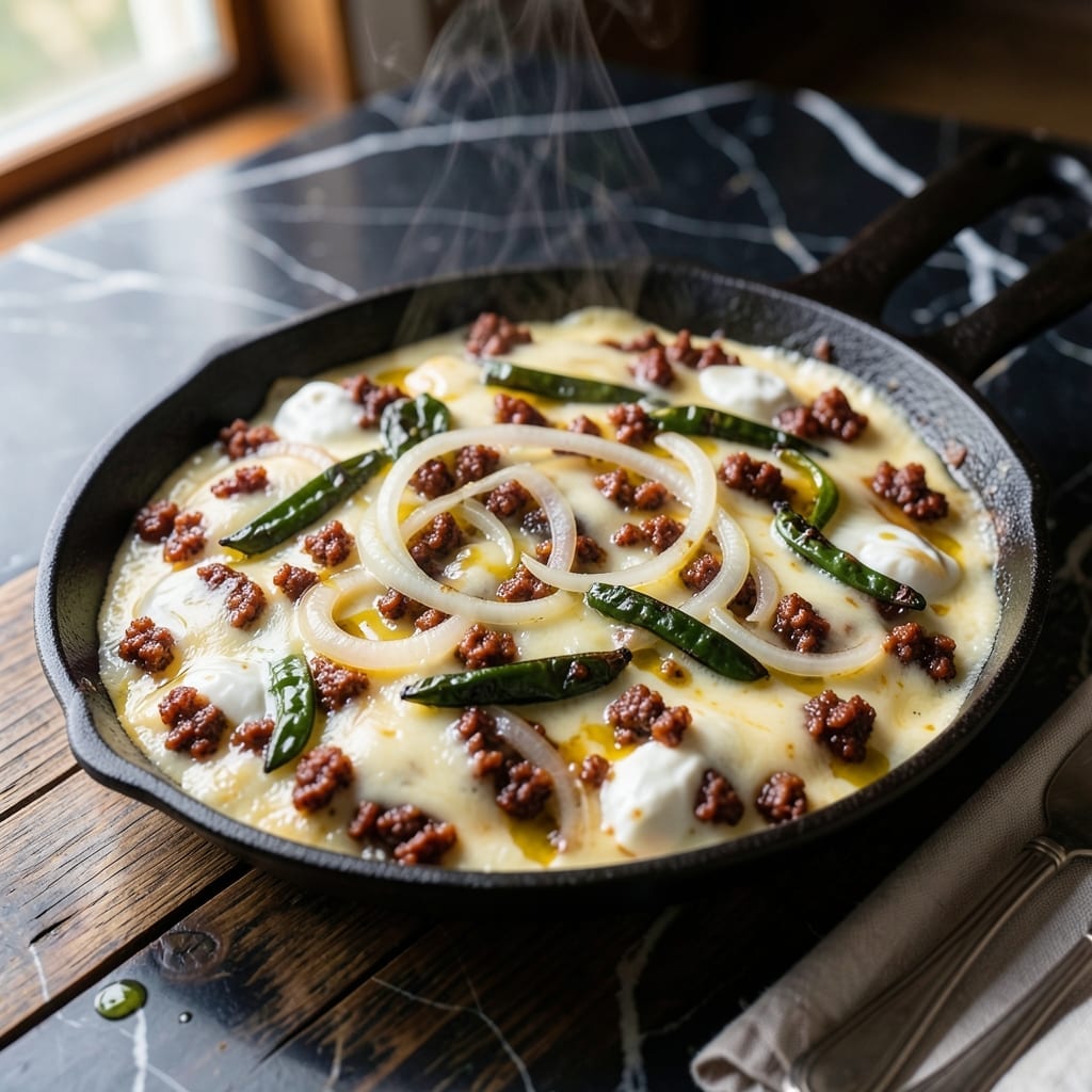 Mexican Villa Cheese Dip Recipe: Spicy Queso Fundido with Chorizo