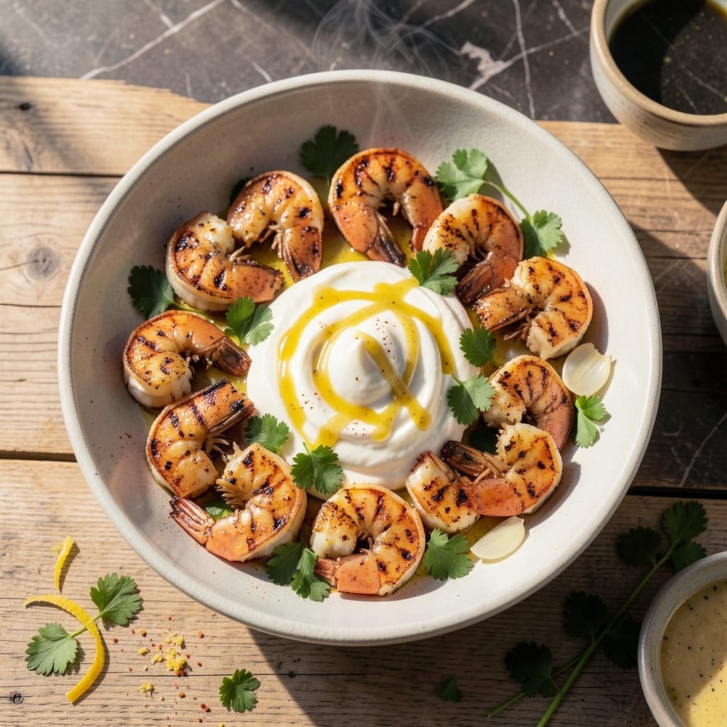 Grilled Shrimp Mayonnaise Recipe: Smoky Char With Creamy Garlic Dip