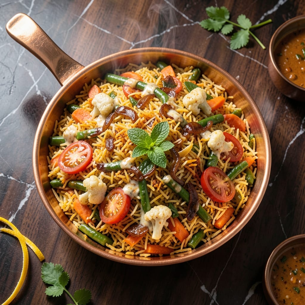 Hyderabadi Veg Biryani Recipe Restaurant Style: Fragrant Basmati Layers With Saffron Aroma
