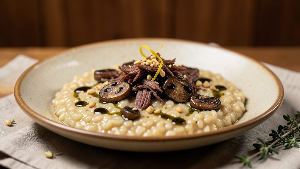 Brisket and Mushroom Risotto