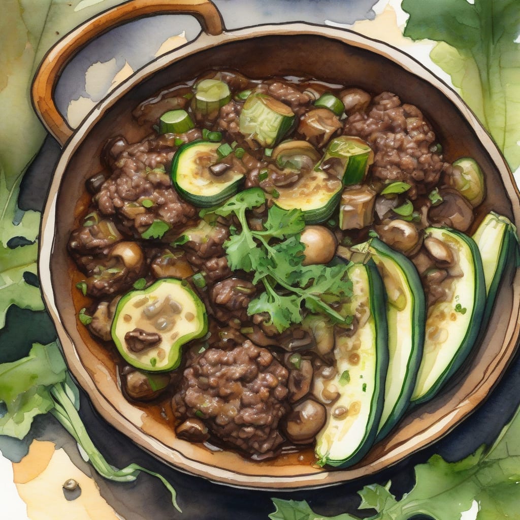 ground beef zucchini mushroom recipe