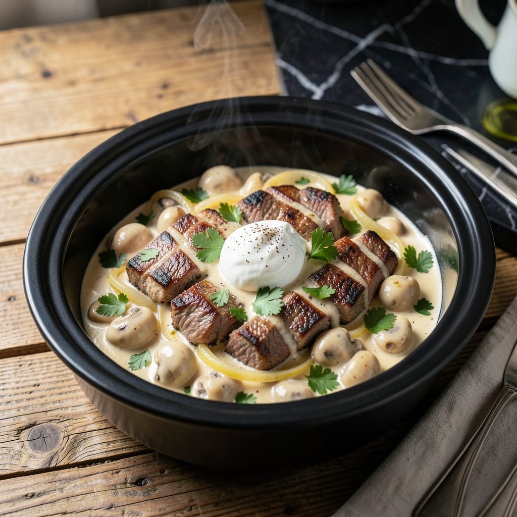Keto Beef Stroganoff Recipe Crock Pot: Hands-Off Low-Carb Comfort