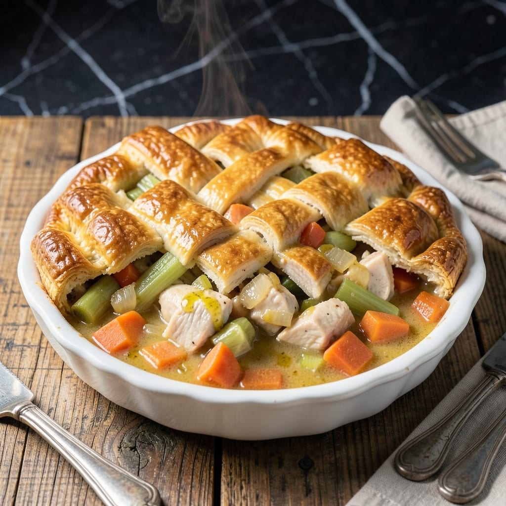 Easiest Chicken Pot Pie Recipe: No-Fuss Flaky Crust Over Hearty Filling