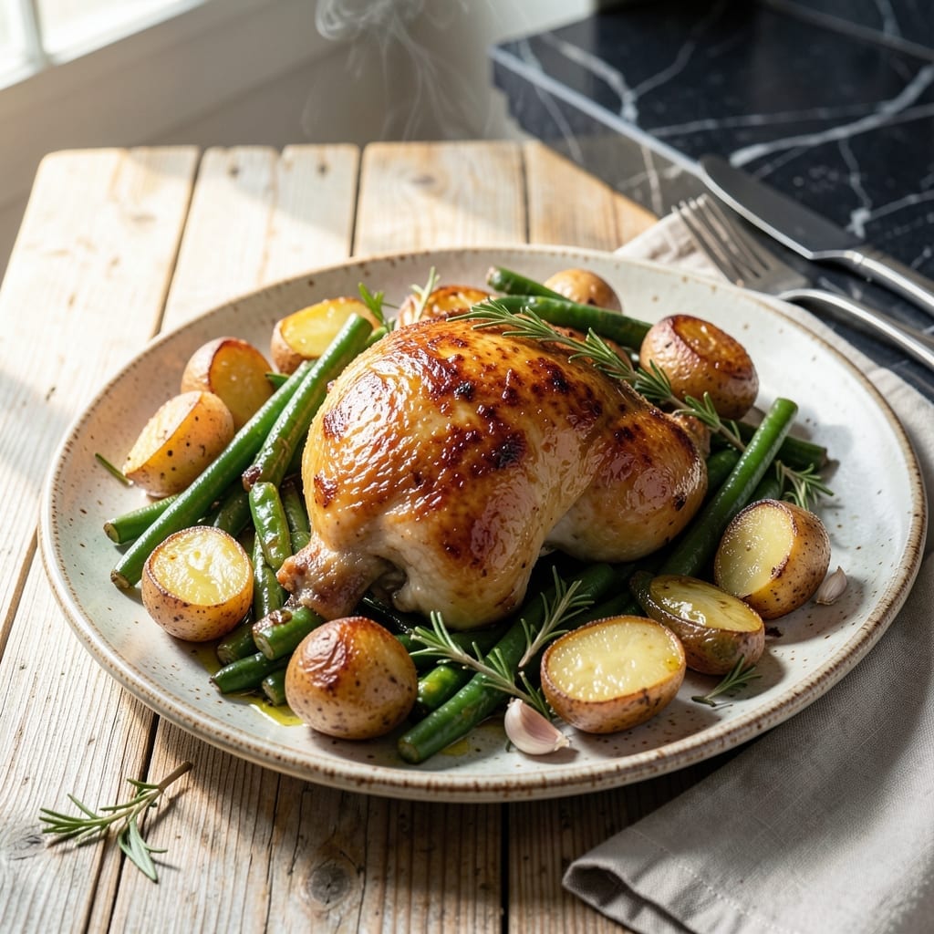 Recipe for Chicken Green Beans and Potatoes in Oven: Sheet Pan Weeknight Dinner