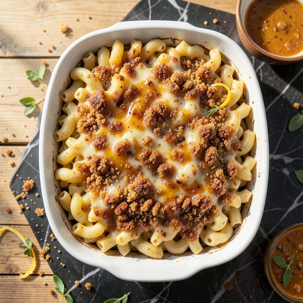 Macaroni and Cheese Casserole Recipe With Bread Crumbs: Golden Crust Over Ultra Creamy Pasta Macaroni and Cheese Casserole Recipe With Bread Crumbs: Golden Crust Over Ultra Creamy Pasta