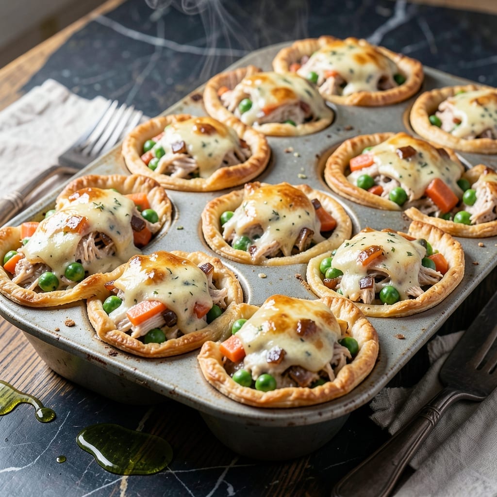 Individual Chicken Pot Pie Recipe in Muffin Tin: Flaky Crust Portion Control Individual Chicken Pot Pie Recipe in Muffin Tin: Flaky Crust Portion Control