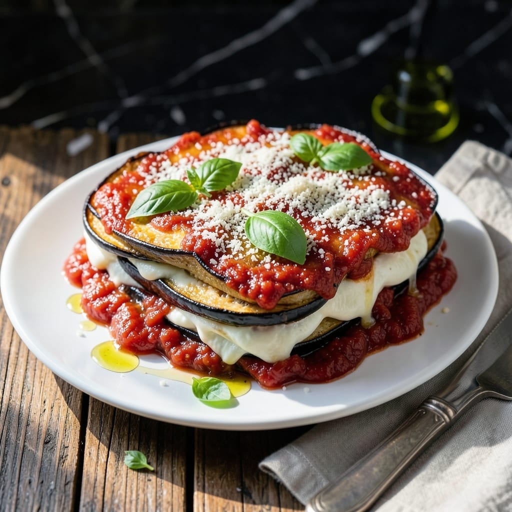 Eggplant Parmesan Recipe Without Breading: Cheesy Layers With No Frying Eggplant Parmesan Recipe Without Breading: Cheesy Layers With No Frying
