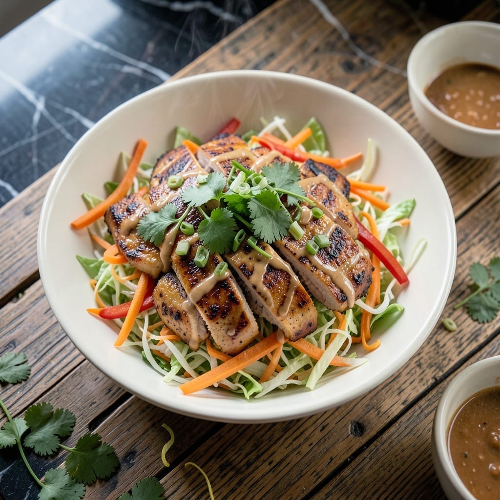 Cheesecake Factory Thai Chicken Salad Recipe: Crunchy Peanut Dressing and Fresh Herbs