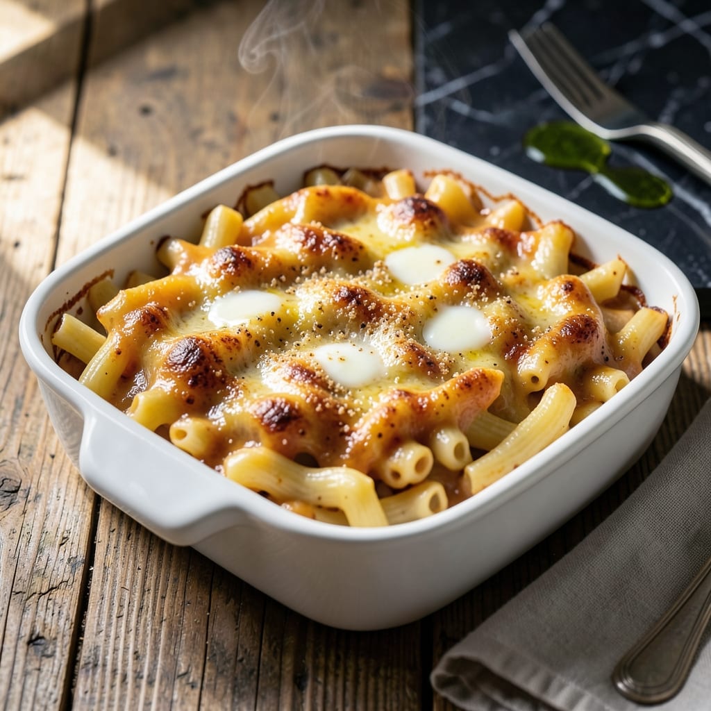 Baked Mac and Cheese Recipe: Ultra Creamy Three Cheese Blend