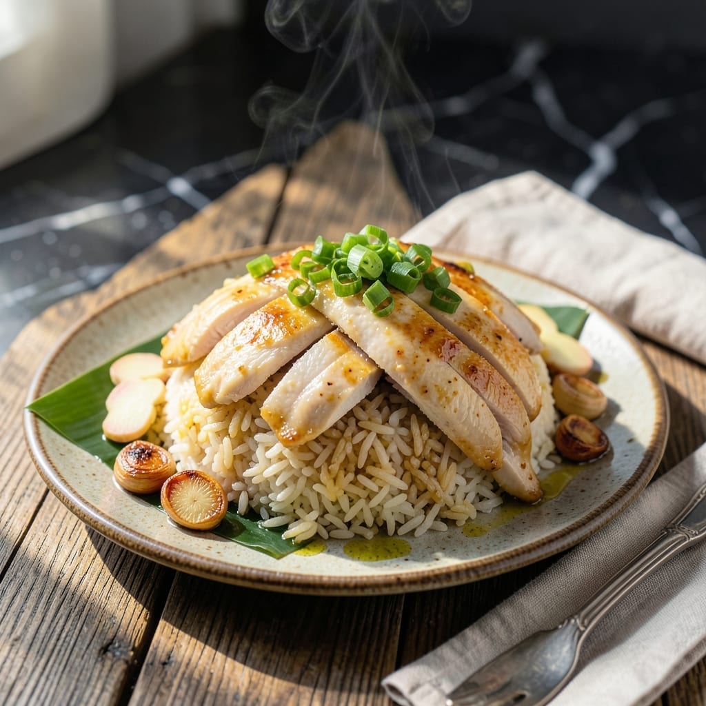 Hainanese Chicken Rice Recipe Tasty: Fragrant Ginger-Infused Tender Bites Hainanese Chicken Rice Recipe Tasty: Fragrant Ginger-Infused Tender Bites