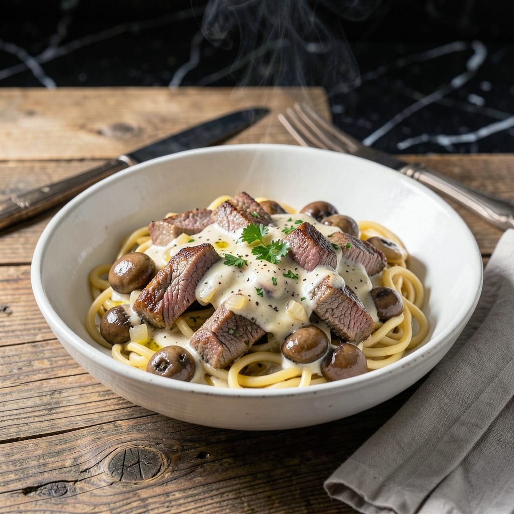 Show Me a Recipe for Beef Stroganoff: Mushroom and Sour Cream Richness Show Me a Recipe for Beef Stroganoff: Mushroom and Sour Cream Richness