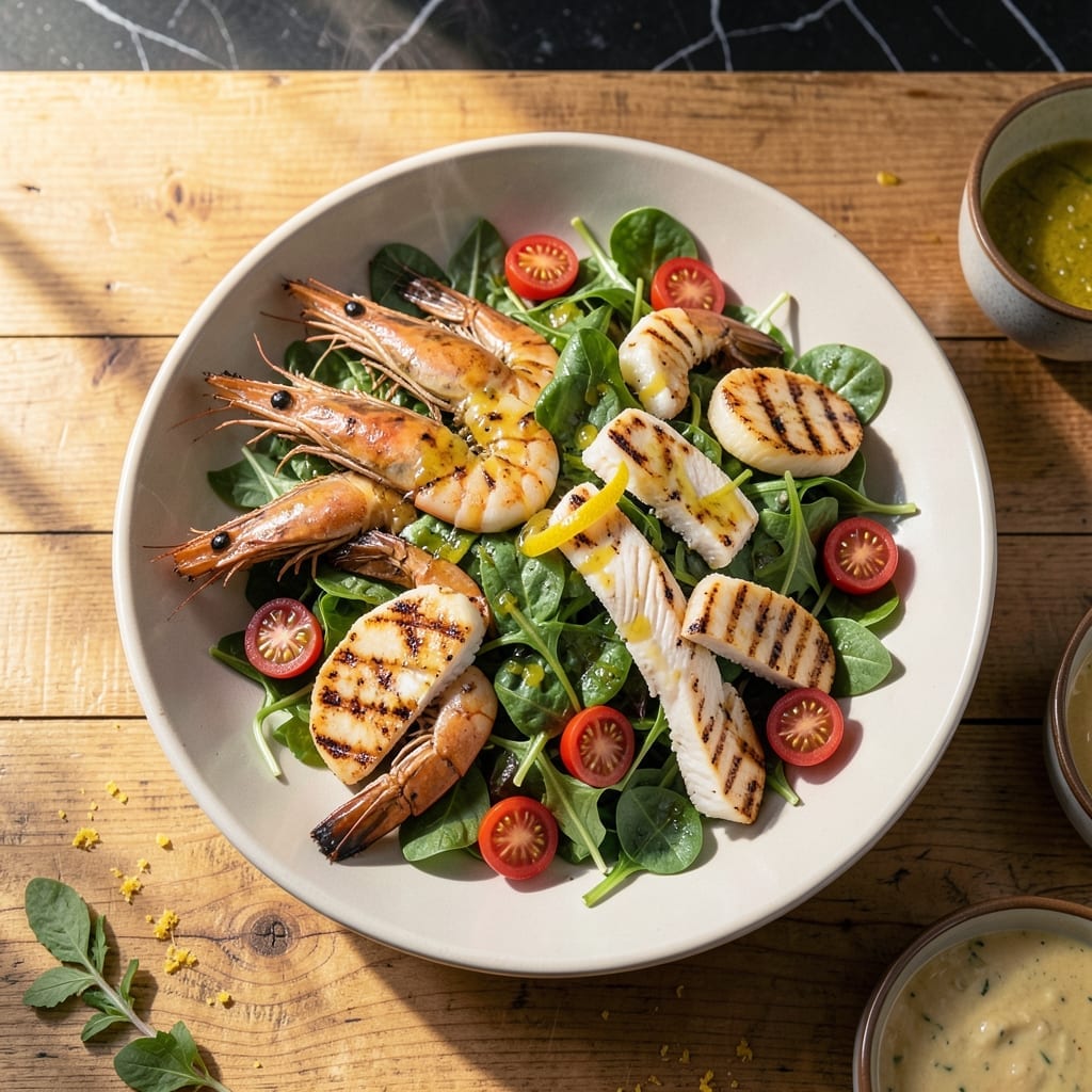 Grilled Seafood Salad Recipe: Wood-Fired Elegance With Citrus Drizzle Grilled Seafood Salad Recipe: Wood-Fired Elegance With Citrus Drizzle
