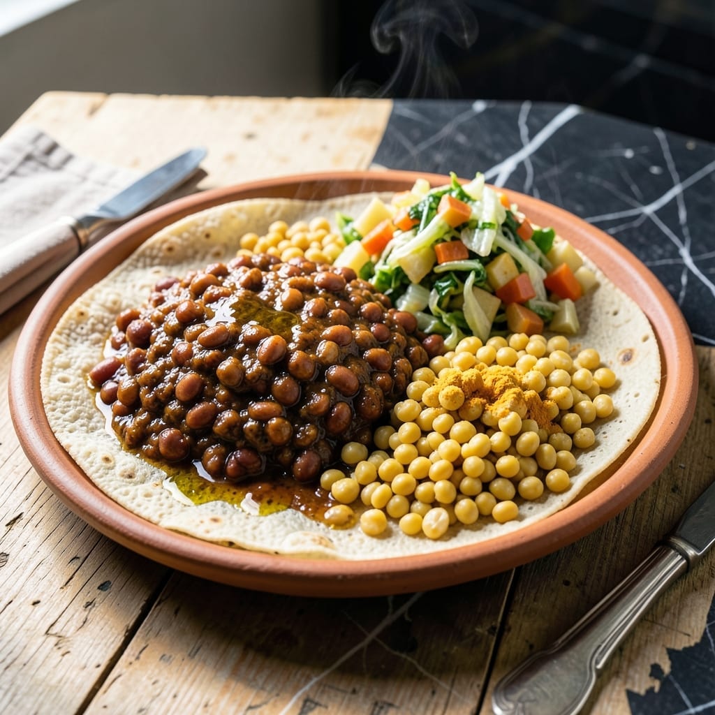 Ethiopian Food Recipe Vegetarian: Spiced Lentils and Split Peas in Berbere Sauce