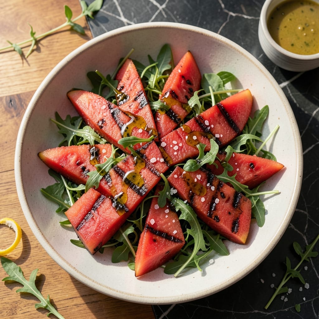 Grilled Watermelon Salad Recipe: Sweet Char Meets Peppery Greens