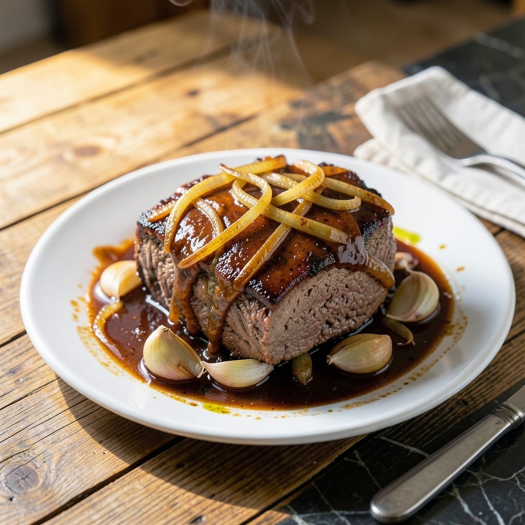 BBQ Beef Roast Crock Pot Recipe: Slow-Cooked Smoky Richness With Caramelized Onions