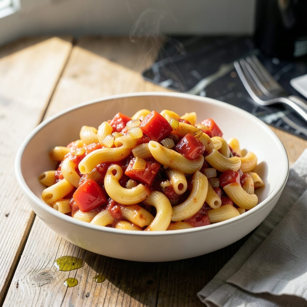 Macaroni and Tomato Juice Recipe: Savory Pasta in a Refreshing Glass