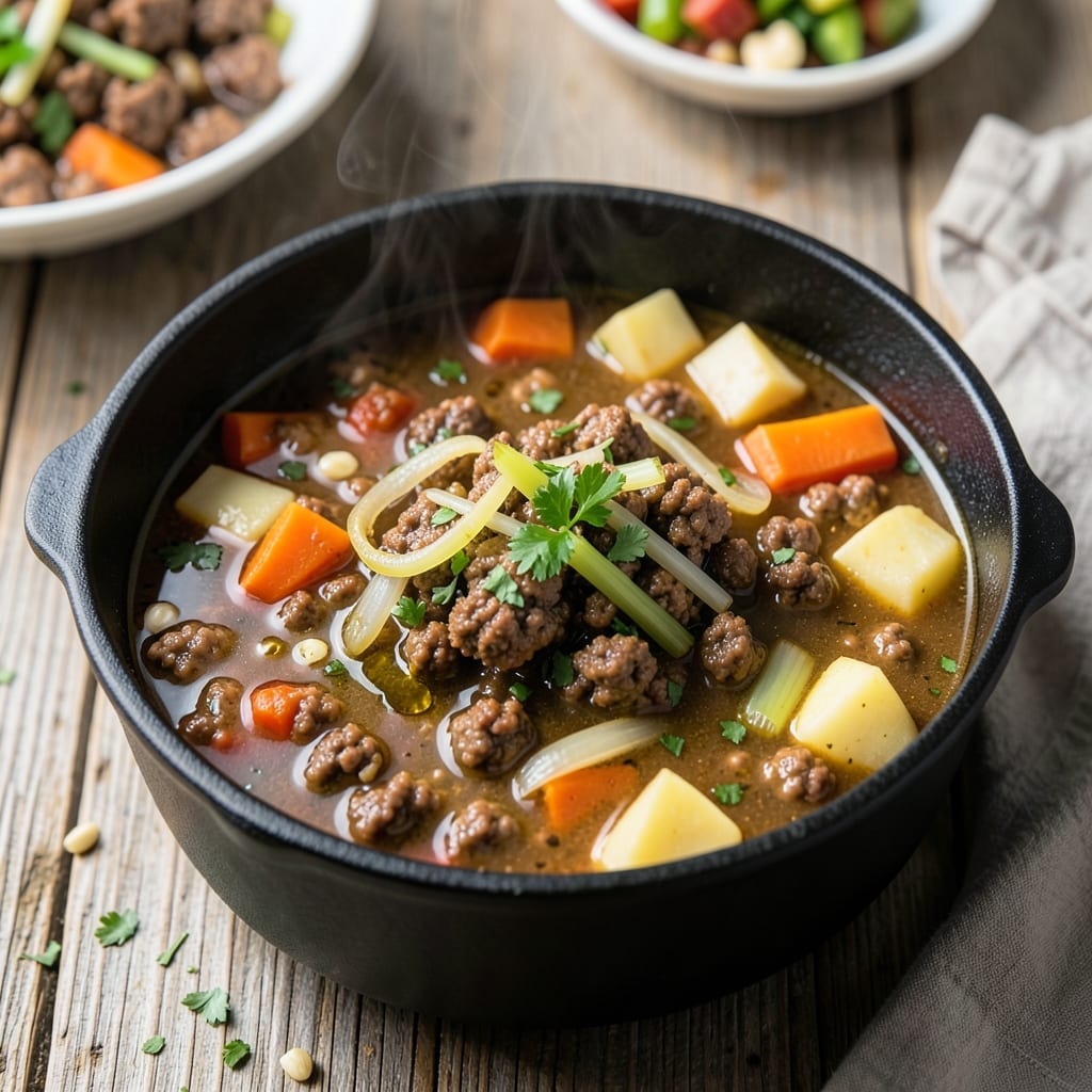 Hamburger Soup Recipe Best Of Bridge: Hearty Beef and Veggie Simmer