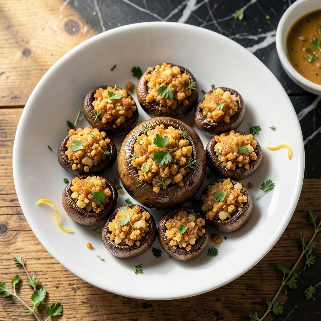Stuffed Mushrooms Recipe No Cream Cheese: Garlic-Herb Filling With Parmesan Crust