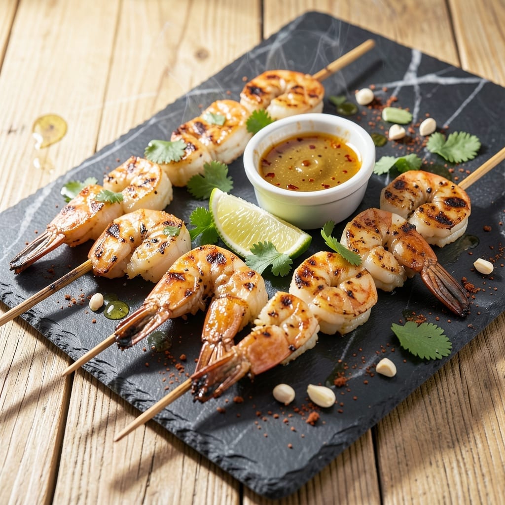 Grilled Marinated Shrimp Skewers Recipe: Charred Edges and Zesty Bite