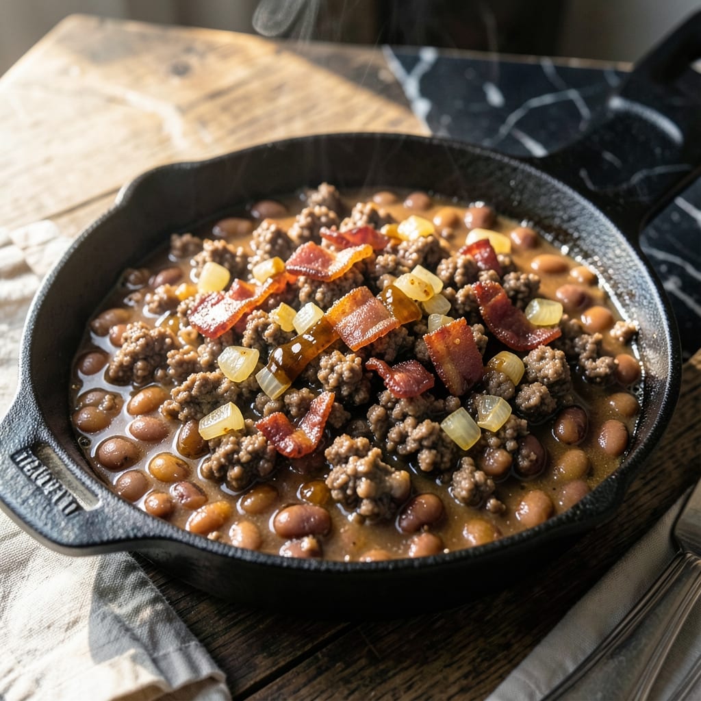 Southern Baked Beans Recipe With Ground Beef: Smoky and Hearty Family Favorite