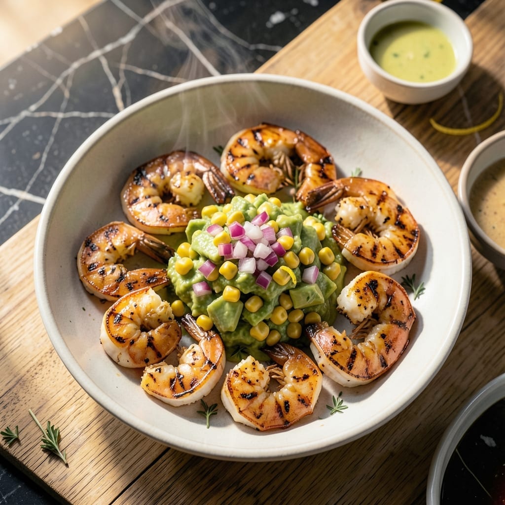 Grilled Shrimp Bowl With Avocado Corn Salsa Recipe: Summer-Fresh Flavor Burst Grilled Shrimp Bowl With Avocado Corn Salsa Recipe: Summer-Fresh Flavor Burst