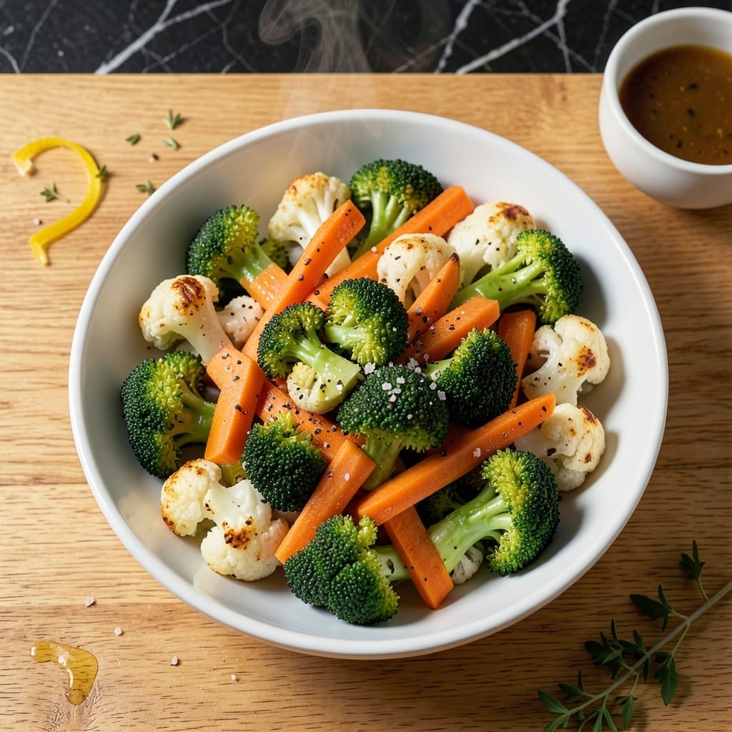 Broccoli, Cauliflower and Carrots Recipe: Roasted Rainbow Medley Broccoli, Cauliflower and Carrots Recipe: Roasted Rainbow Medley